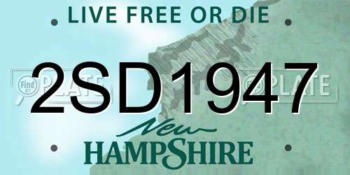 2SD1947 New Hampshire License Plate