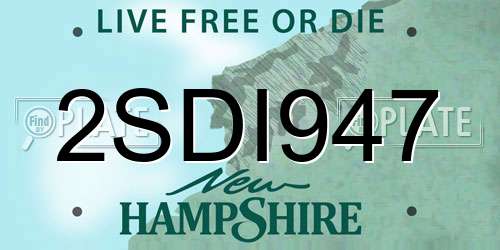 2SDI947 New Hampshire License Plate
