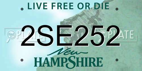 2SE252 New Hampshire License Plate