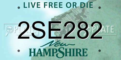 2SE282 New Hampshire License Plate
