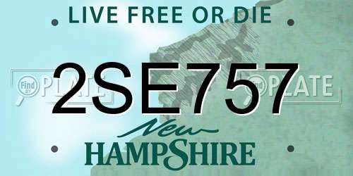 2SE757 New Hampshire License Plate