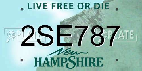 2SE787 New Hampshire License Plate