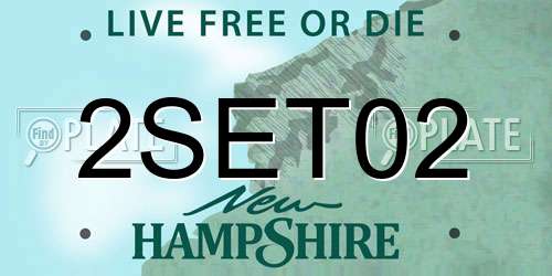 2SET02 New Hampshire License Plate