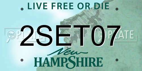 2SET07 New Hampshire License Plate