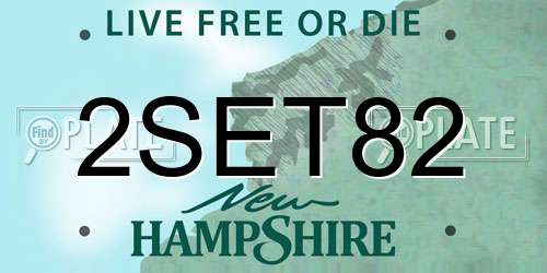 2SET82 New Hampshire License Plate