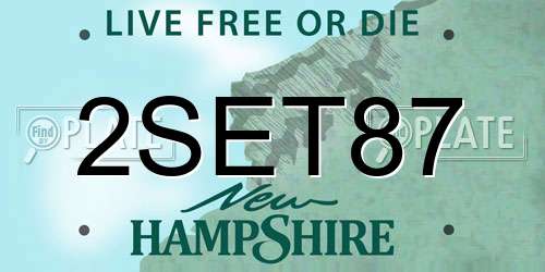 2SET87 New Hampshire License Plate