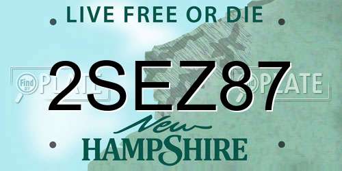 2SEZ87 New Hampshire License Plate
