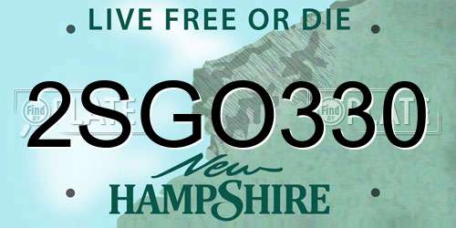 2SGO330 New Hampshire License Plate