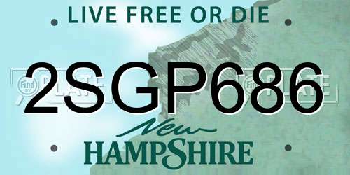 2SGP686 New Hampshire License Plate