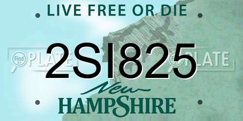 2SI825 New Hampshire License Plate