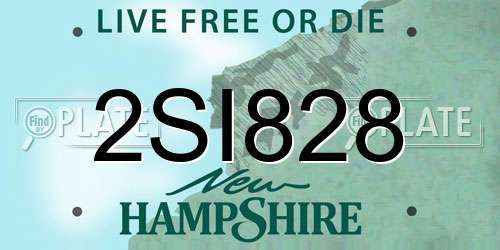 2SI828 New Hampshire License Plate