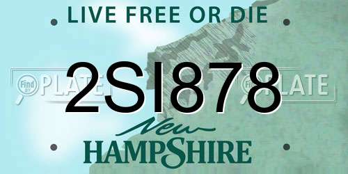 2SI878 New Hampshire License Plate