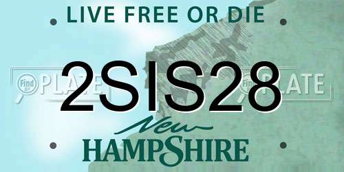 2SIS28 New Hampshire License Plate