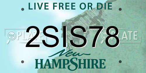 2SIS78 New Hampshire License Plate