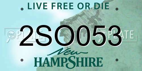 2SO053 New Hampshire License Plate