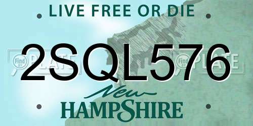 2SQL576 New Hampshire License Plate