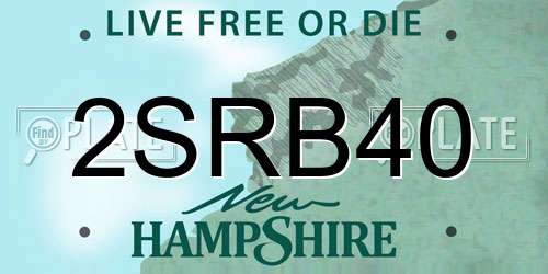 2SRB40 New Hampshire License Plate