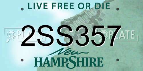 2SS357 New Hampshire License Plate