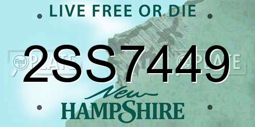 2SS7449 New Hampshire License Plate