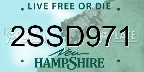 2SSD971 New Hampshire License Plate