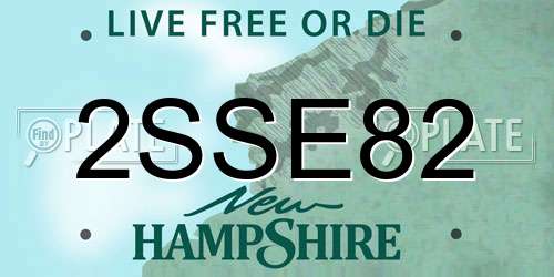 2SSE82 New Hampshire License Plate