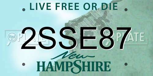 2SSE87 New Hampshire License Plate