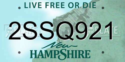 2SSQ921 New Hampshire License Plate