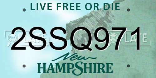 2SSQ971 New Hampshire License Plate