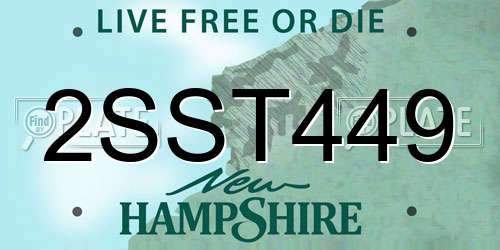 2SST449 New Hampshire License Plate