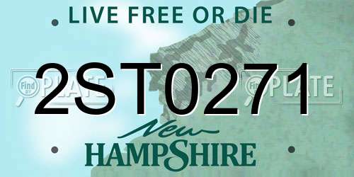 2ST0271 New Hampshire License Plate
