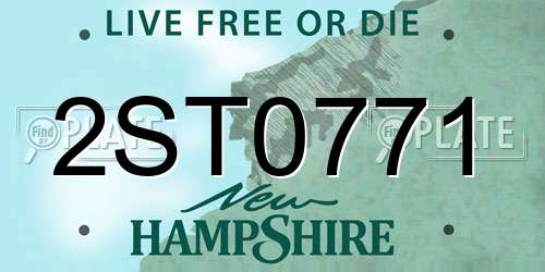 2ST0771 New Hampshire License Plate