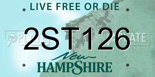 2ST126 New Hampshire License Plate