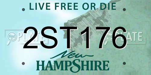 2ST176 New Hampshire License Plate