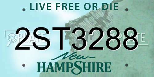 2ST3288 New Hampshire License Plate
