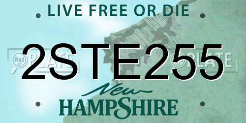 2STE255 New Hampshire License Plate