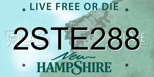 2STE288 New Hampshire License Plate