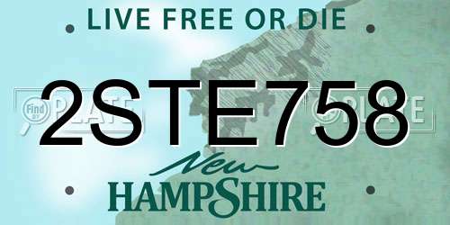 2STE758 New Hampshire License Plate