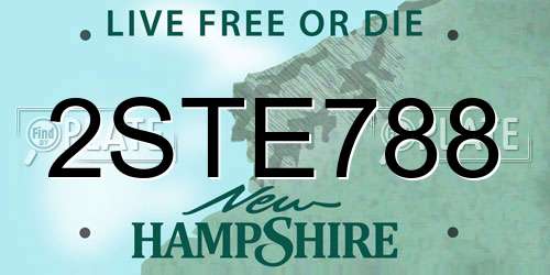 2STE788 New Hampshire License Plate