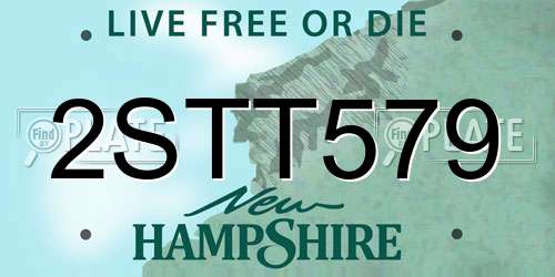 2STT579 New Hampshire License Plate
