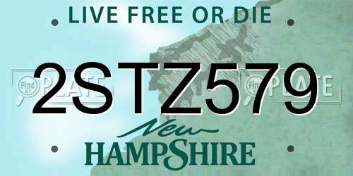 2STZ579 New Hampshire License Plate