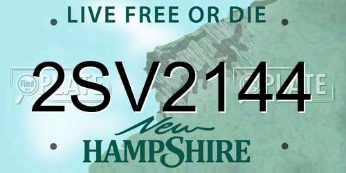 2SV2144 New Hampshire License Plate