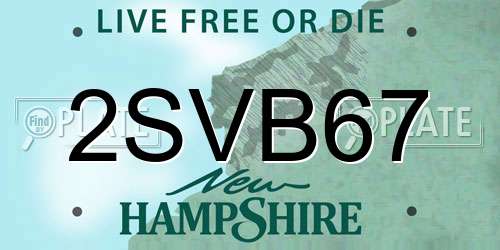 2SVB67 New Hampshire License Plate