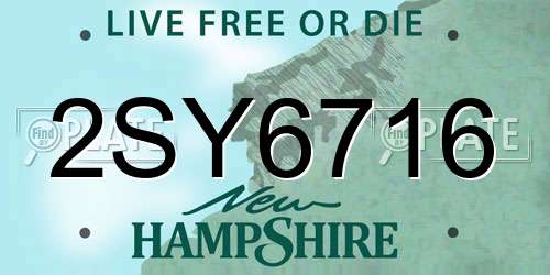 2SY6716 New Hampshire License Plate
