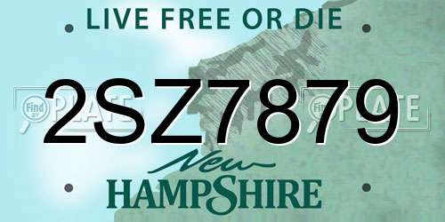 2SZ7879 New Hampshire License Plate