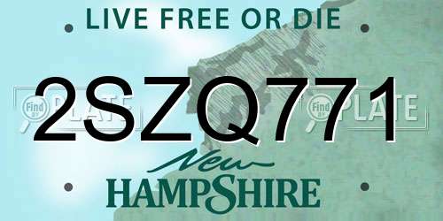 2SZQ771 New Hampshire License Plate