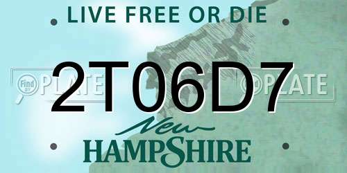 2T06D7 New Hampshire License Plate