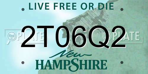 2T06Q2 New Hampshire License Plate