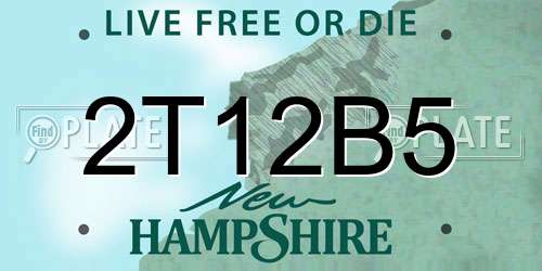 2T12B5 New Hampshire License Plate