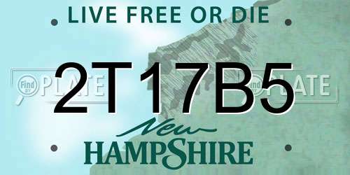 2T17B5 New Hampshire License Plate