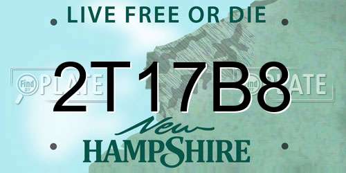 2T17B8 New Hampshire License Plate